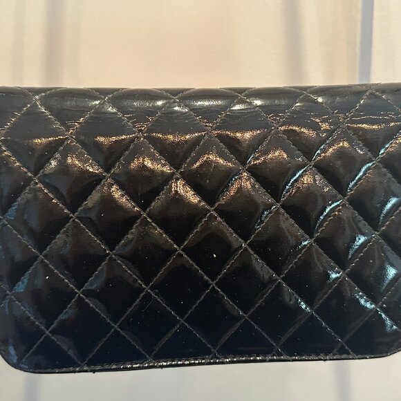 π€ Vintage Jay Herbert Black Patent Leather Cute Little Quilted Crossbody Bag - Picture 4 of 11